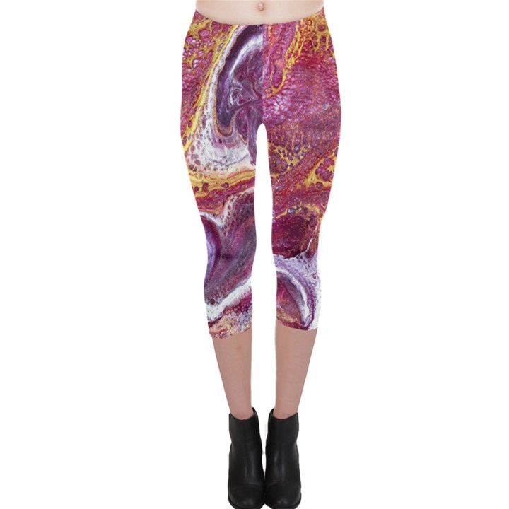 Paint Acrylic Paint Art Colorful Capri Leggings 