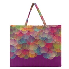 Background Circles Abstract Zipper Large Tote Bag by Pakrebo