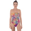 Background Circles Abstract Tie Back One Piece Swimsuit View1