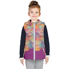 Background Circles Abstract Kids  Hooded Puffer Vest by Pakrebo