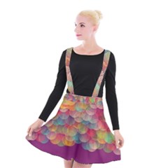 Background Circles Abstract Suspender Skater Skirt by Pakrebo