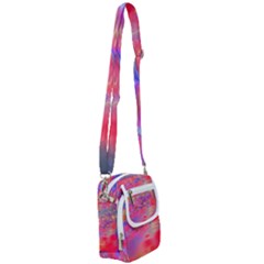 Purple Red Abstract Pool Shoulder Strap Belt Bag by bloomingvinedesign