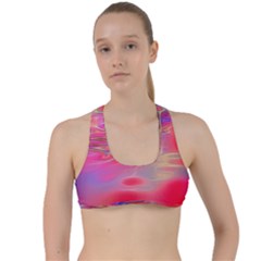 Purple Red Abstract Pool Criss Cross Racerback Sports Bra