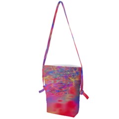 Purple Red Abstract Pool Folding Shoulder Bag by bloomingvinedesign