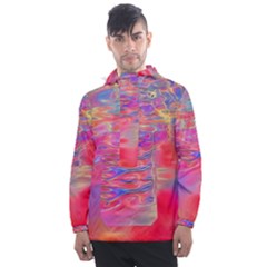 Purple Red Abstract Pool Men s Front Pocket Pullover Windbreaker