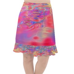 Purple Red Abstract Pool Fishtail Chiffon Skirt by bloomingvinedesign