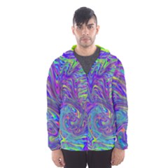 Abstractwithblue Men s Hooded Windbreaker