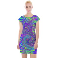 Abstractwithblue Cap Sleeve Bodycon Dress by bloomingvinedesign