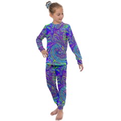 Abstractwithblue Kids  Long Sleeve Set 