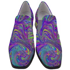 Abstractwithblue Women Slip On Heel Loafers by bloomingvinedesign