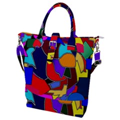 Crazycolorabstract Buckle Top Tote Bag