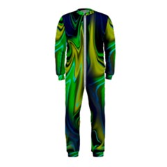 Green Blue Yellow Swirl Onepiece Jumpsuit (kids)