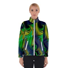 Green Blue Yellow Swirl Winter Jacket