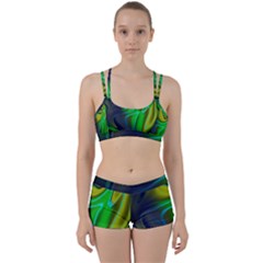 Green Blue Yellow Swirl Perfect Fit Gym Set by bloomingvinedesign