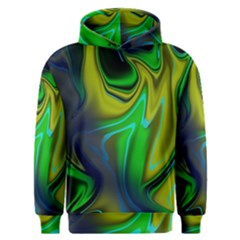 Green Blue Yellow Swirl Men s Overhead Hoodie