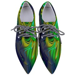 Green Blue Yellow Swirl Pointed Oxford Shoes by bloomingvinedesign