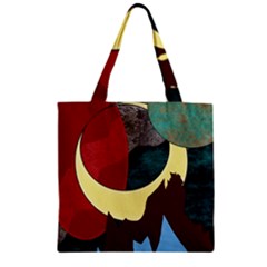 Moonscape Zipper Grocery Tote Bag