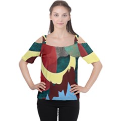 Moonscape Cutout Shoulder Tee