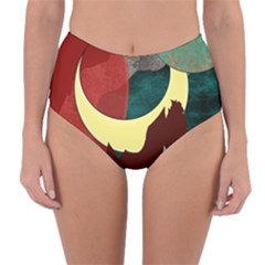 Moonscape Reversible High-waist Bikini Bottoms by bloomingvinedesign