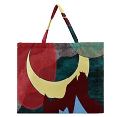 Moonscape Zipper Large Tote Bag