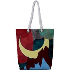 Moonscape Full Print Rope Handle Tote (Small)