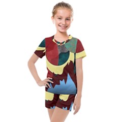 Moonscape Kids  Mesh Tee and Shorts Set