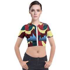 Moonscape Short Sleeve Cropped Jacket