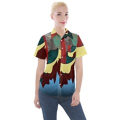 Moonscape Women s Short Sleeve Pocket Shirt