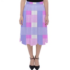 Gingham Checkered Texture Pattern Classic Midi Skirt by Pakrebo