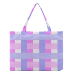 Gingham Checkered Texture Pattern Medium Tote Bag by Pakrebo