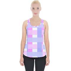 Gingham Checkered Texture Pattern Piece Up Tank Top by Pakrebo