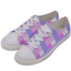 Gingham Checkered Texture Pattern Women s Low Top Canvas Sneakers by Pakrebo