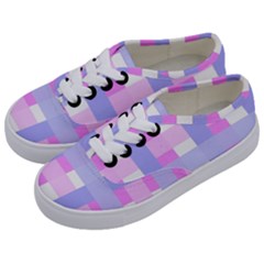 Gingham Checkered Texture Pattern Kids  Classic Low Top Sneakers by Pakrebo