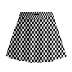 Background Black Board Checker Mini Flare Skirt by Pakrebo