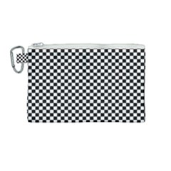 Background Black Board Checker Canvas Cosmetic Bag (medium) by Pakrebo