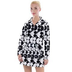 Seamless Pattern Wallpaper Women s Long Sleeve Casual Dress by Pakrebo