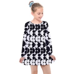 Seamless Pattern Wallpaper Kids  Long Sleeve Dress by Pakrebo