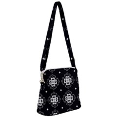 Ornament Flowers Seamless Geometric Zipper Messenger Bag by Pakrebo