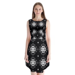 Ornament Flowers Seamless Geometric Sleeveless Chiffon Dress   by Pakrebo