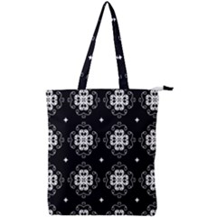 Ornament Flowers Seamless Geometric Double Zip Up Tote Bag by Pakrebo