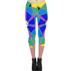 Mandala Wheel Pattern Ornament Capri Leggings  by Pakrebo