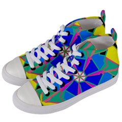 Mandala Wheel Pattern Ornament Women s Mid-top Canvas Sneakers by Pakrebo