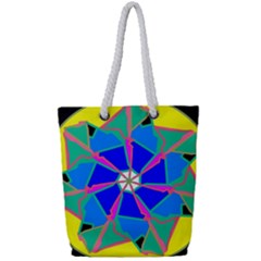 Mandala Wheel Pattern Ornament Full Print Rope Handle Tote (small) by Pakrebo