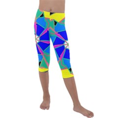 Mandala Wheel Pattern Ornament Kids  Lightweight Velour Capri Leggings  by Pakrebo