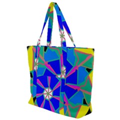 Mandala Wheel Pattern Ornament Zip Up Canvas Bag by Pakrebo