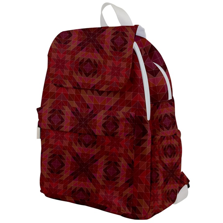 Maroon Triangle Pattern Seamless Top Flap Backpack