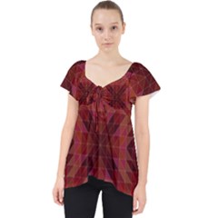 Maroon Triangle Pattern Seamless Lace Front Dolly Top by Pakrebo