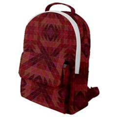 Maroon Triangle Pattern Seamless Flap Pocket Backpack (small) by Pakrebo