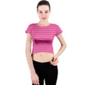 Abstract Background Card Decoration Pink Crew Neck Crop Top View1