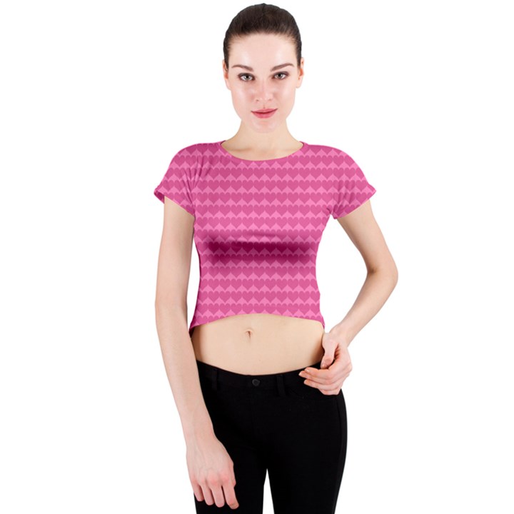 Abstract Background Card Decoration Pink Crew Neck Crop Top